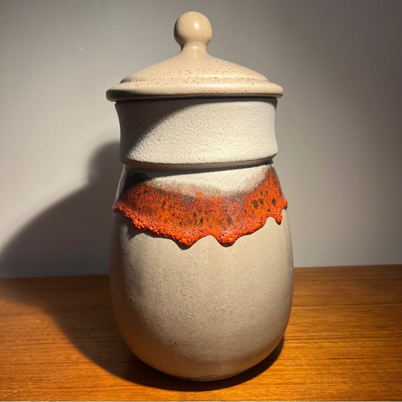 Vintage 1970s Laurentian Lava Drip Glaze Canister Large Jar Brutalist Pottery - Picture 11 of 15